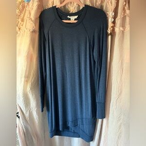 Workshop Stylish Women's Long Sleeve Tunic Top - Navy